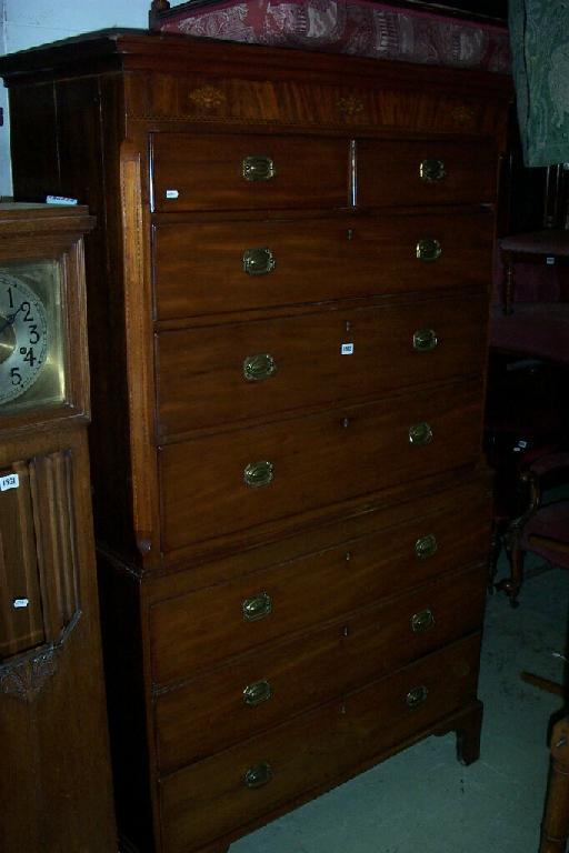 Appraisal: A Regency mahogany chest on chest with long and short