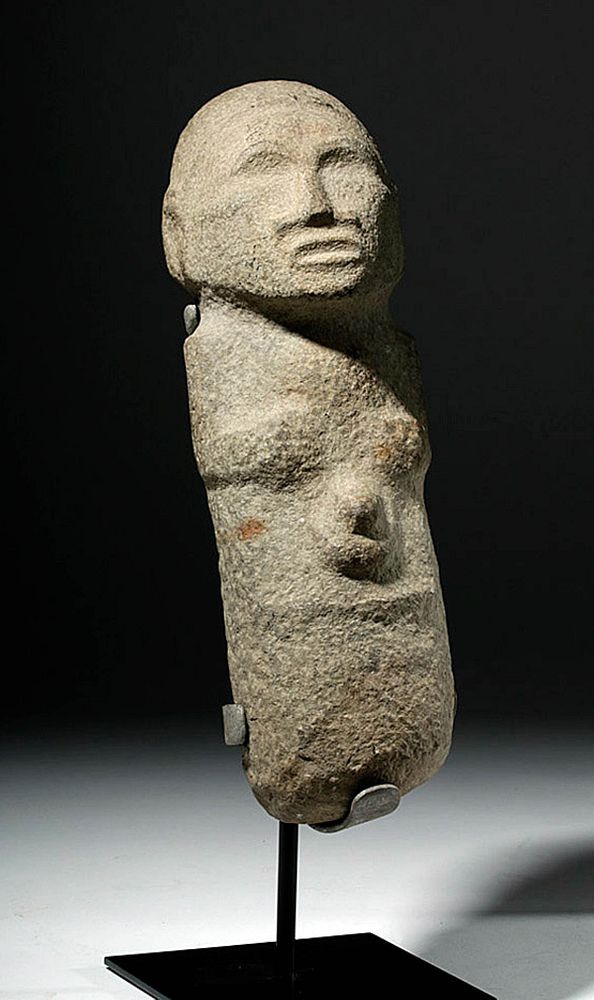 Appraisal: Impressive Huastec Stone Nude Male Figure Originally Listed At Pre-Columbian