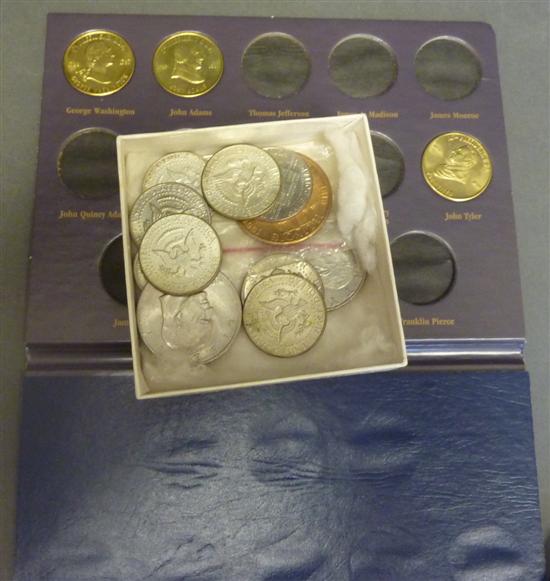 Appraisal: Lot of misc Kennedy Eisenhower coins and History of U