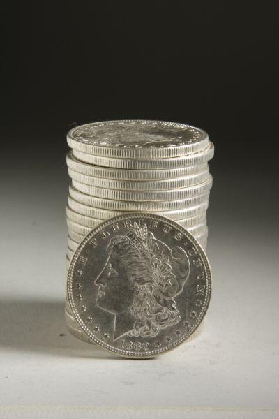 Appraisal: BU Roll -O Morgan Silver Dollars coins