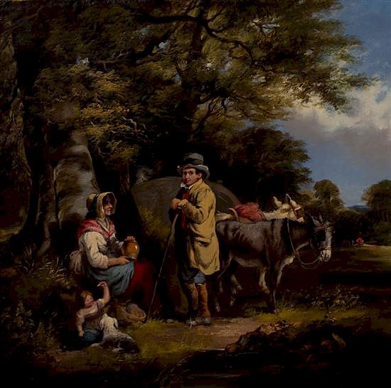 Appraisal: William Shayer the Elder British - A Family with Donkeys