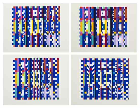 Appraisal: Yaacov Agam Israeli b Untitled a group of four works