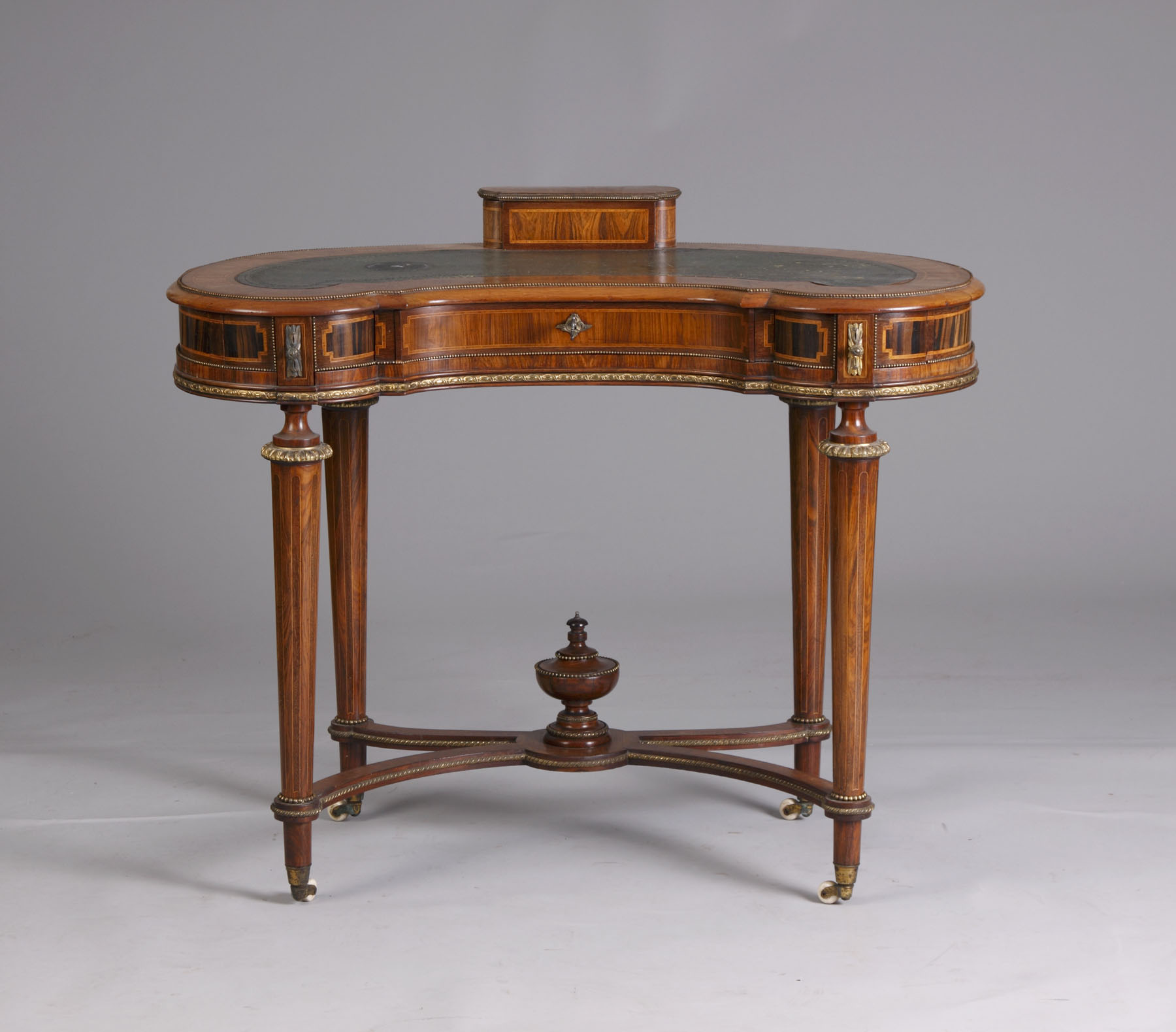 Appraisal: French Kingwood Kidney Shaped Ladies Desk Marked James Winter London