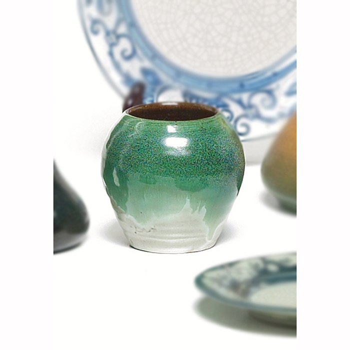 Appraisal: Newcomb College vase tapered form covered in a green and