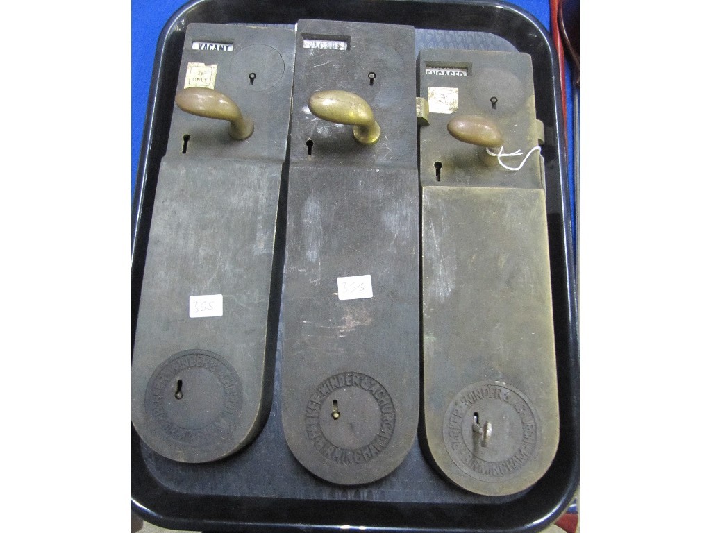 Appraisal: Lot comprising Railway toilet door locks