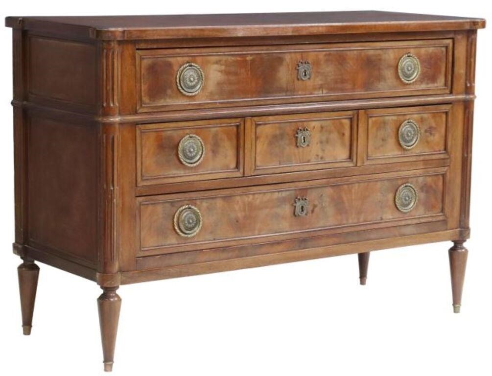 Appraisal: French Louis XVI style mahogany commode th c case fitted