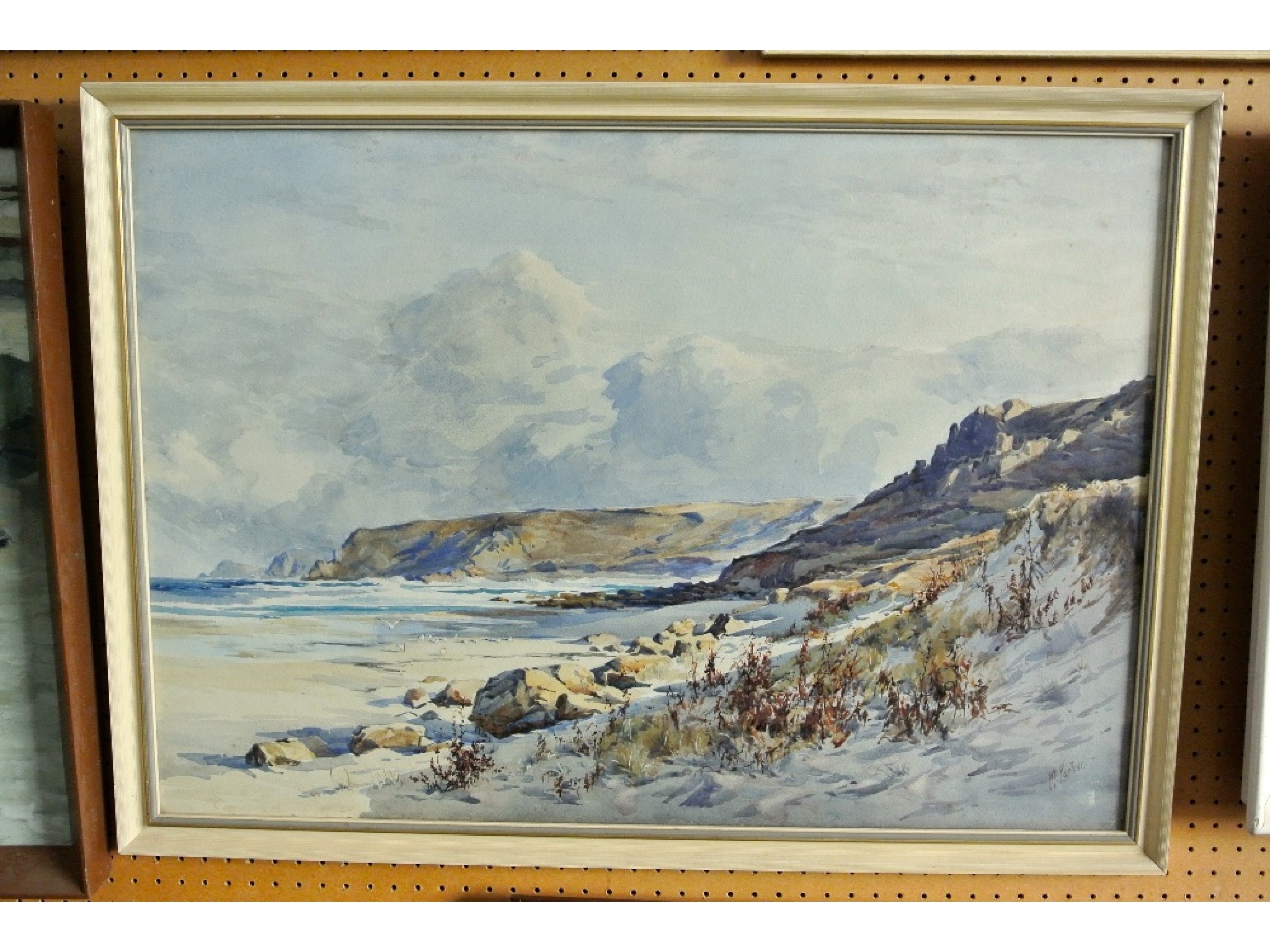 Appraisal: A th century watercolour of an extensive coastal landscape with