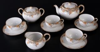 Appraisal: Nippon Hand Painted Tea Set Eleven piece hand painted Nippon