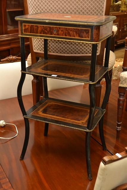 Appraisal: A MID TH CENTURY FRENCH EBONISED ETAGERE