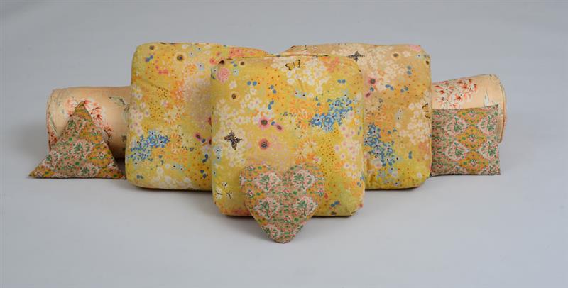 Appraisal: MISCELLANEOUS GROUP OF PILLOWS Comprising one large bolster one needlework