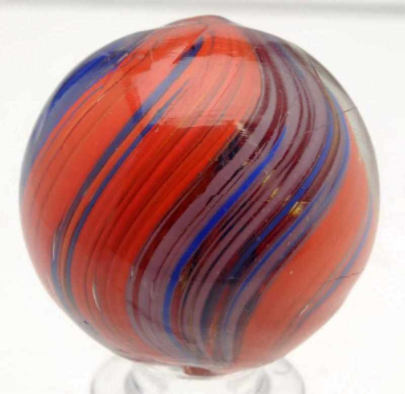 Appraisal: English Joseph's Coat Swirl Marble Unusual colors in this four-paneled