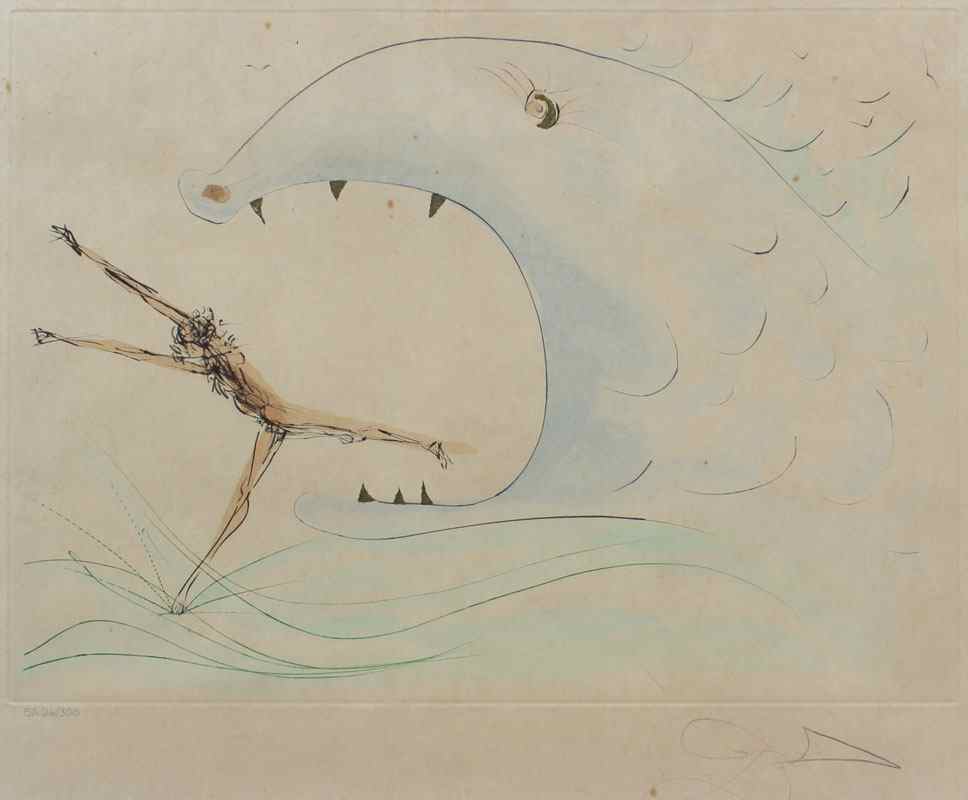 Appraisal: DALI Salvador Spanish - ''Jonah And The Whale'' Engraving And