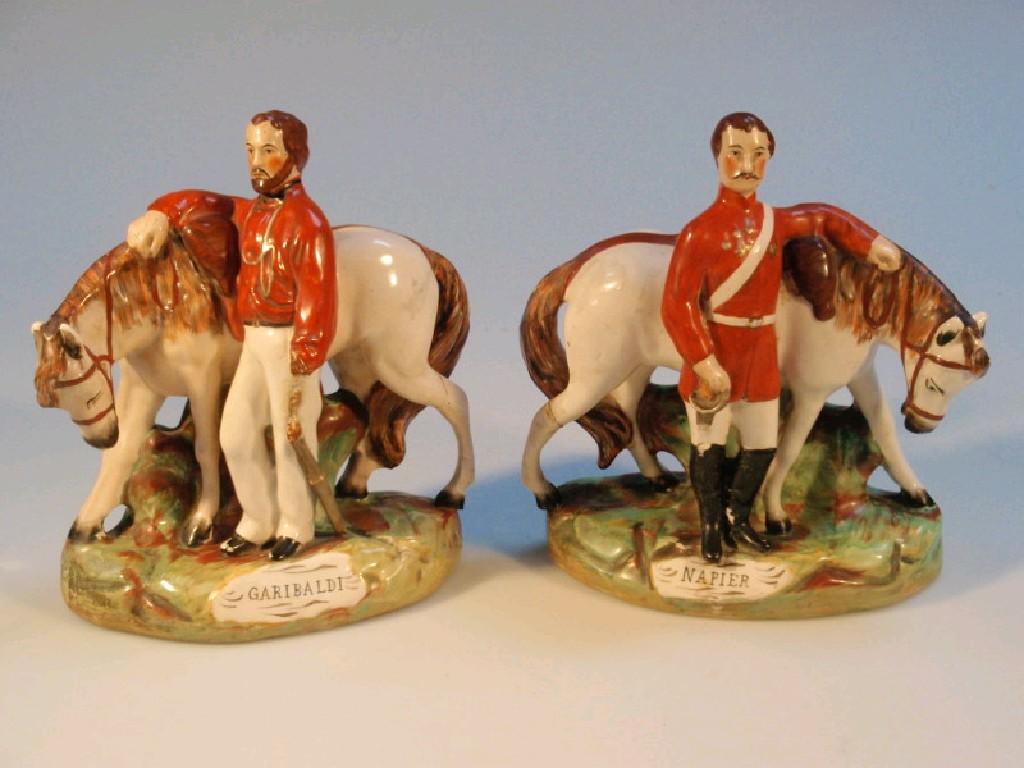 Appraisal: A pair of Staffordshire figures of 'Napier' and 'Garibaldi' each