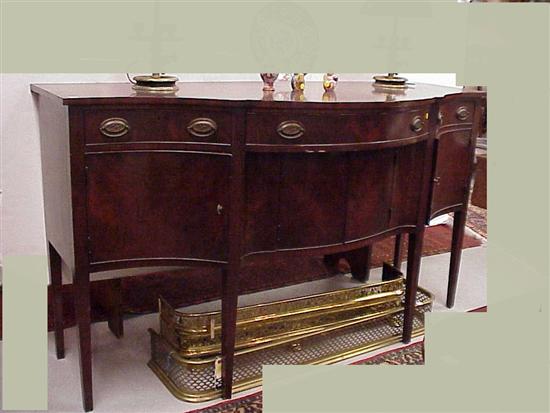 Appraisal: Federal style mahogany sideboard Atkins Bros Manchester serpentine front central