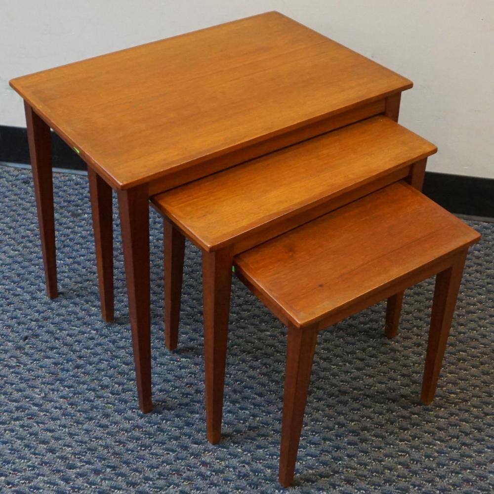 Appraisal: DANISH MID-CENTURY MODERN TEAK NEST OF THREE TABLES X X