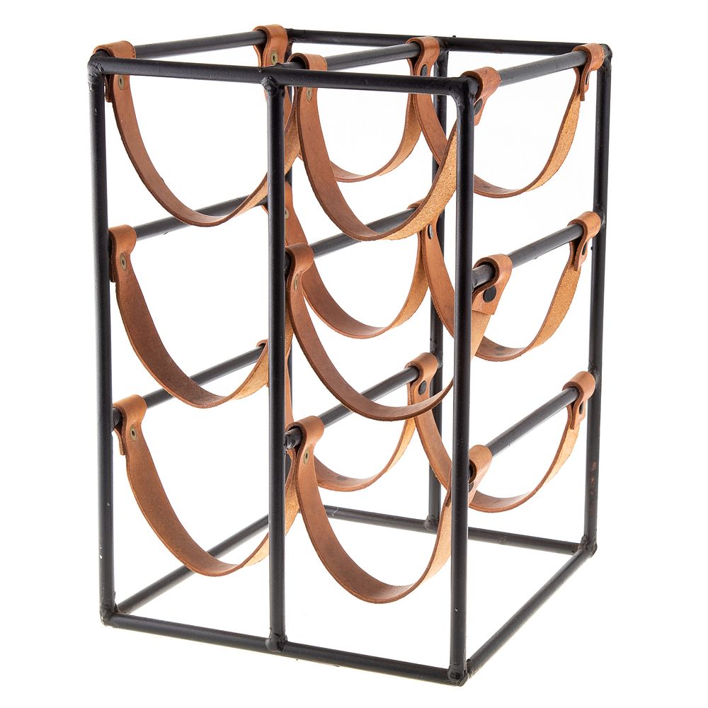 Appraisal: Arthur Umanoff Wine Countertop Rack Mis- th century forged metal