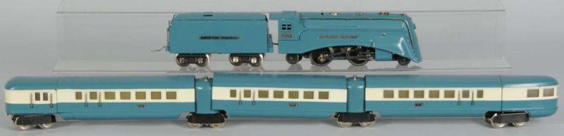 Appraisal: Lionel -Piece O-Gauge Streamliner Description Pre-War Includes all complete Blue