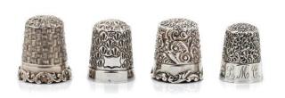 Appraisal: A Group of Four American Silver Thimbles Goldsmith Stern Co