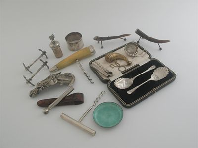 Appraisal: Various small items a George IV tea strainer for insertion