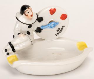 Appraisal: Trump Indicator Clown Circa Porcelain ash tray either made in