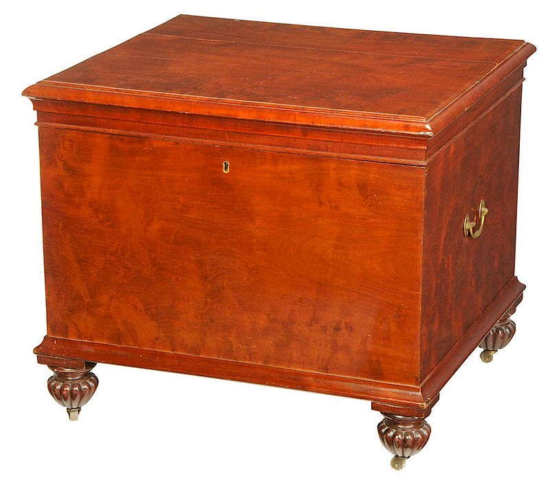 Appraisal: Fine Classical Figured Mahogany Silver Chest British mid to late