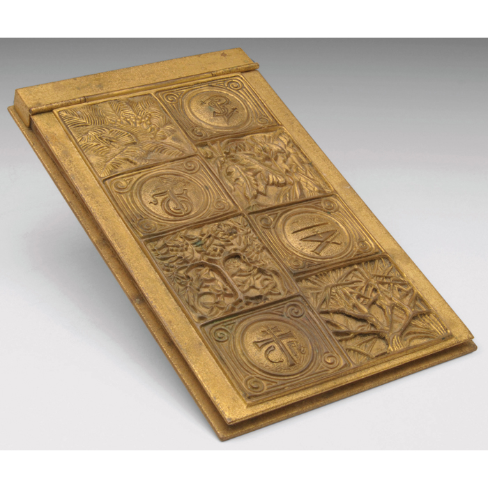 Appraisal: Tiffany Studios memoranda pad bronze in the Venetian pattern original