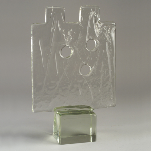 Appraisal: Clear glass abstract sculpture attributed to Salviati a reticulated slab