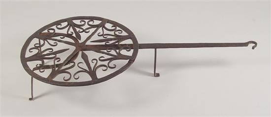 Appraisal: Rotating Fireplace Trivet th Century Very delicate and elaborate wrought