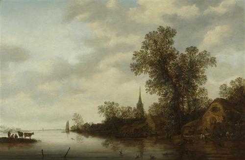 Appraisal: HULST FRANS DE Haarlem circa - A broad river landscape