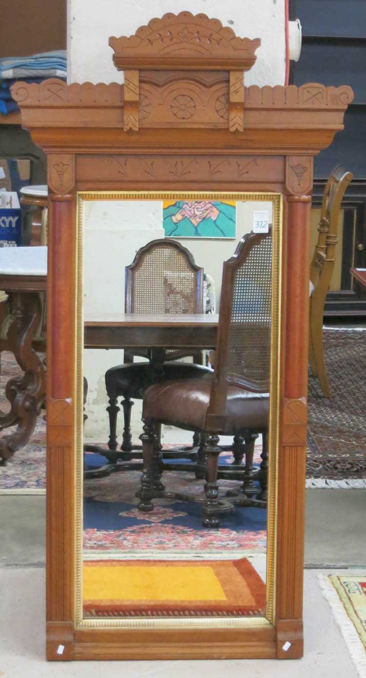 Appraisal: VICTORIAN WALNUT FRAMED PIER MIRROR Charles Eastlake design American c