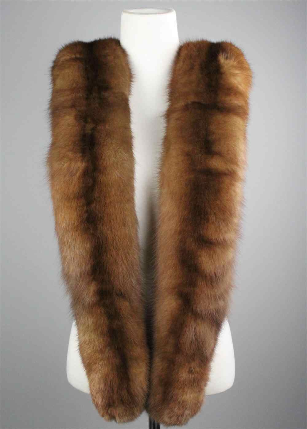 Appraisal: TWO MINK PIECES of soft brown tone each fitted with