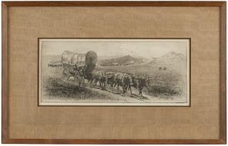 Appraisal: Edward Borein ''Emigrant Train'' unsigned etching and drypoint on paper