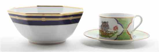 Appraisal: A Lynn Chase Porcelain Cup and Saucer in the Tiger