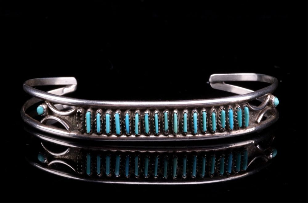 Appraisal: Navajo Fred Harvey Silver Turquoise Bracelet Featured in this lot