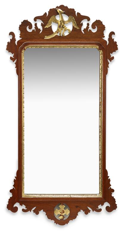 Appraisal: Chippendale mahogany and giltwood looking glass th century