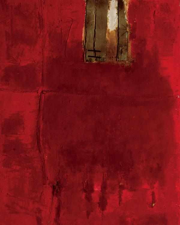 Appraisal: SHINGO KUSUDA Japanese b ''In Red - '' mixed media