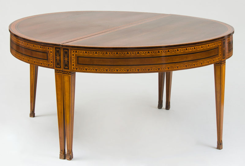 Appraisal: FINE ITALIAN NEOCLASSICAL WALNUT FRUITWOOD AND EBONIZED MARQUETRY EXTENSION DINING