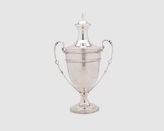 Appraisal: CHRICHTON BROTHERS Silver Two Handled Covered Trophy CHRICHTON BROTHERS Silver