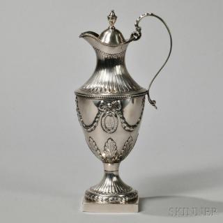 Appraisal: George III Sterling Silver Ewer London - rubbed maker's mark