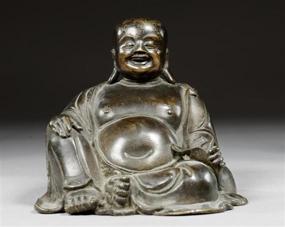 Appraisal: A SITTING GOOD LUCK GOD China th c Height cm