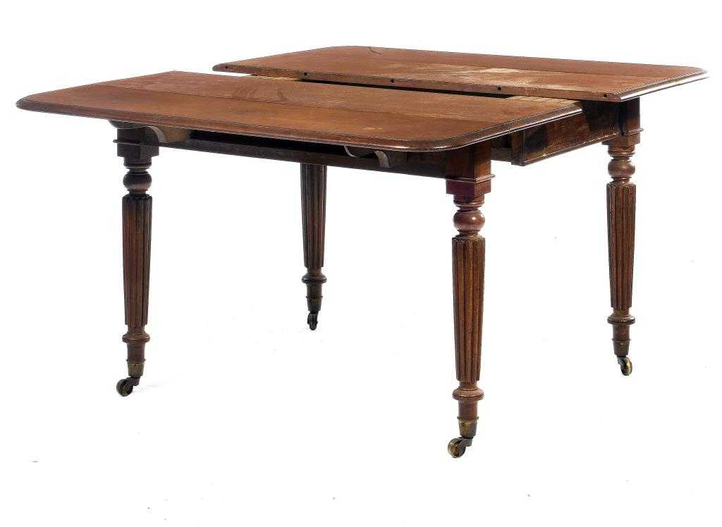 Appraisal: A GEORGE IV MAHOGANY EXTENDING DINING TABLE IN THE MANNER