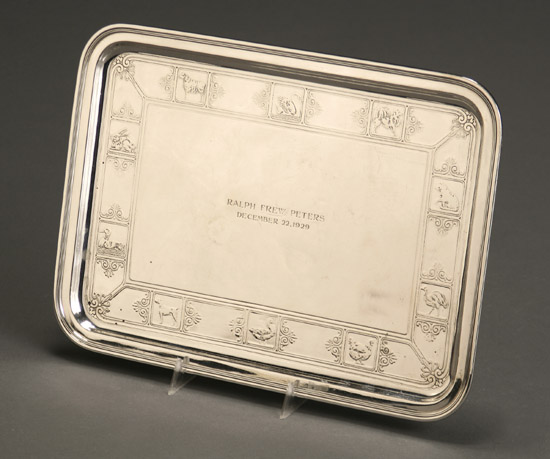 Appraisal: Tiffany Co Sterling Christening Tray New York - The border