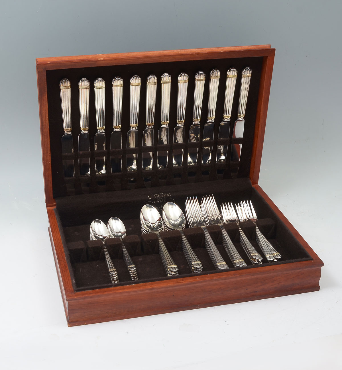 Appraisal: CHRISTOFLE ''ARIA'' SILVERPLATE FLATWARE Comprising - Dinner forks - Salad