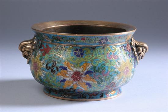 Appraisal: CHINESE CLOISONNE CENSER th century early Ming reign mark With