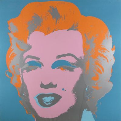 Appraisal: After Andy Warhol - Marilyn - pink and turquoise Screenprint