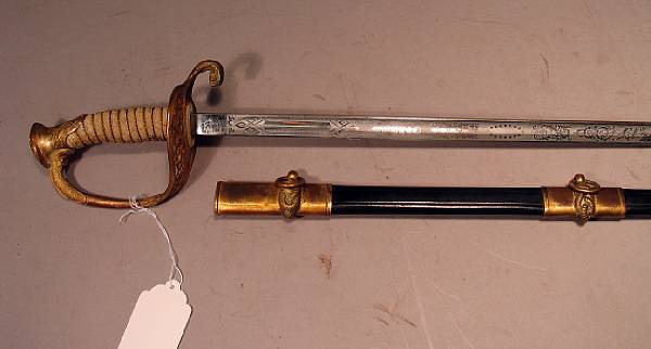 Appraisal: A U S Naval officer's sword by Pasquale of San