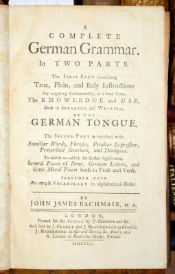 Appraisal: Bachmair John James A Complete German Grammar - del Pueyo