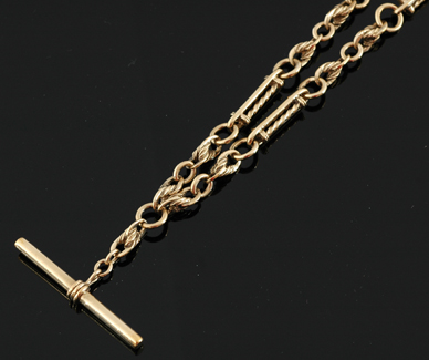 Appraisal: A gold Albert chain The ct gold fancy fetter link