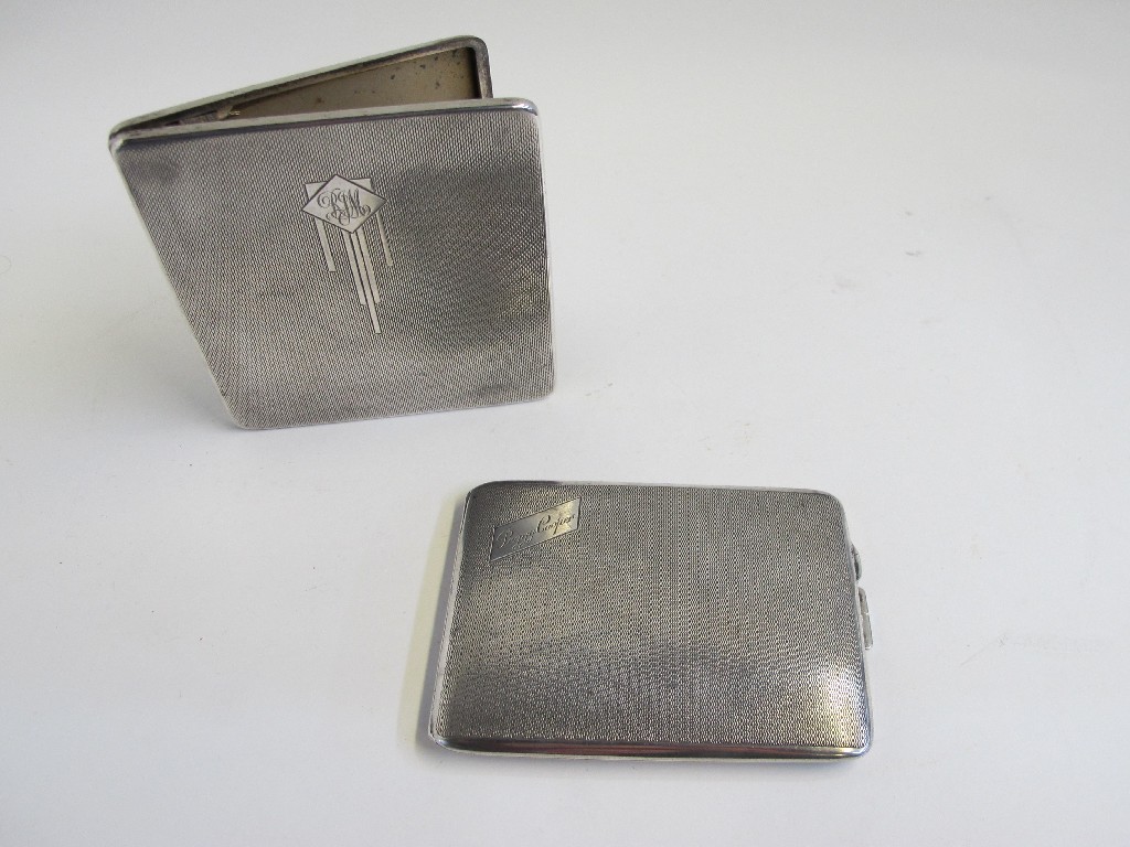 Appraisal: Lot comprising two silver cigarette cases