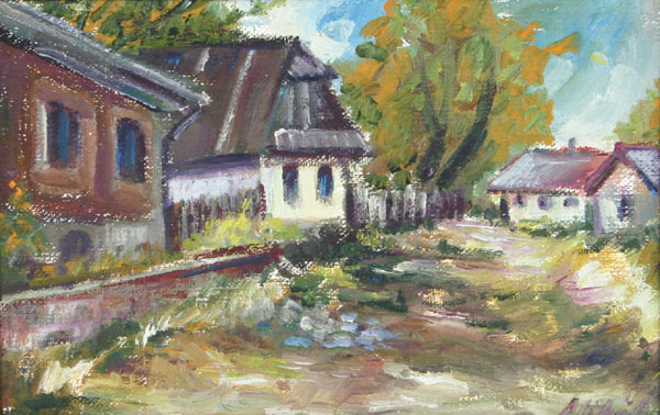 Appraisal: Hungarian scene at Nagyb nya oil on board x signed